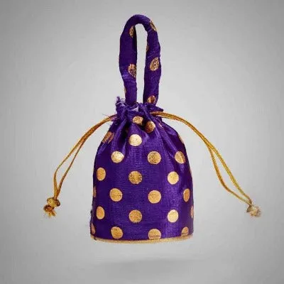 Purple Brocade Silk Gold Butti Polti Gift