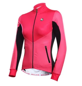 Red Black Women Long Sleeve Cycling Jersey