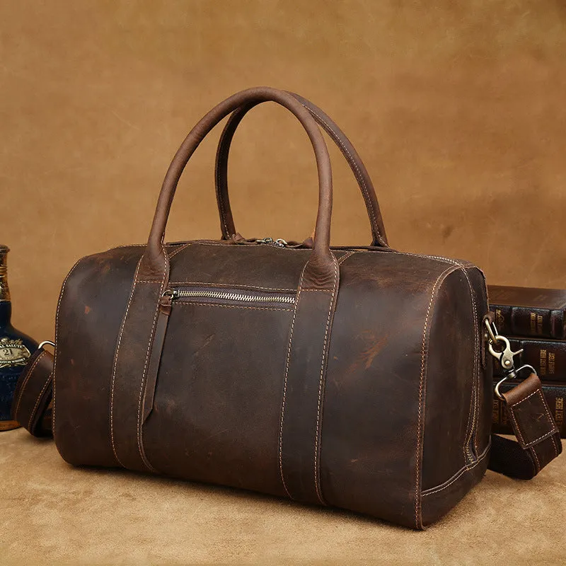 Retro Men Travel Bag Leather Diffle Bag Weekender Bag Shoulder Duffel Bag Gifts For Men