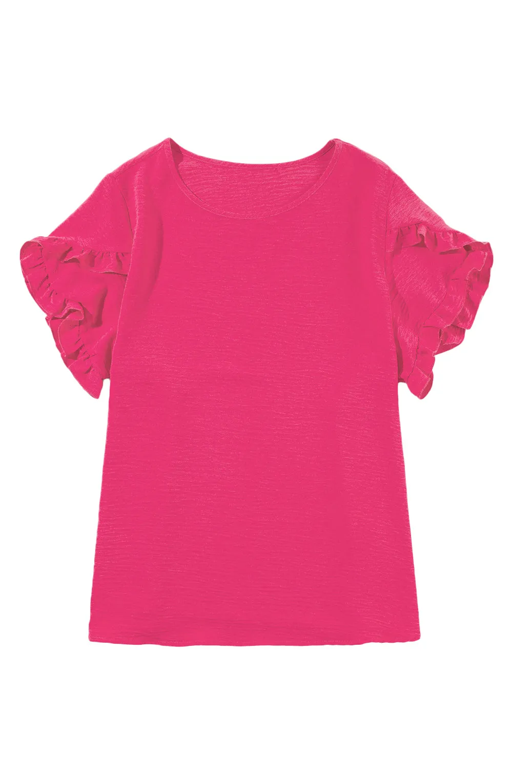 Ruffled Short Sleeve Top in Curvy Size Only