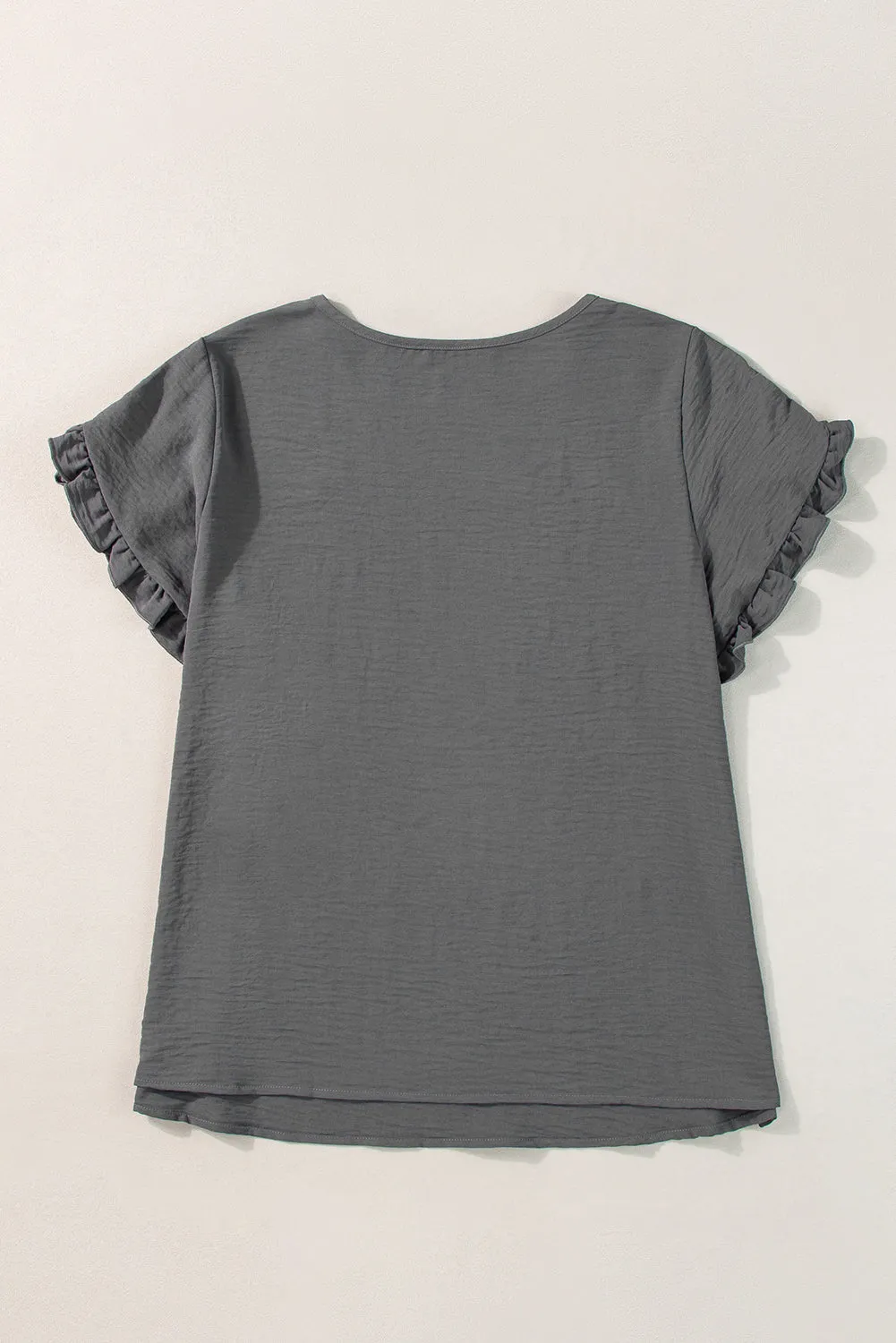 Ruffled Short Sleeve Top in Curvy Size Only