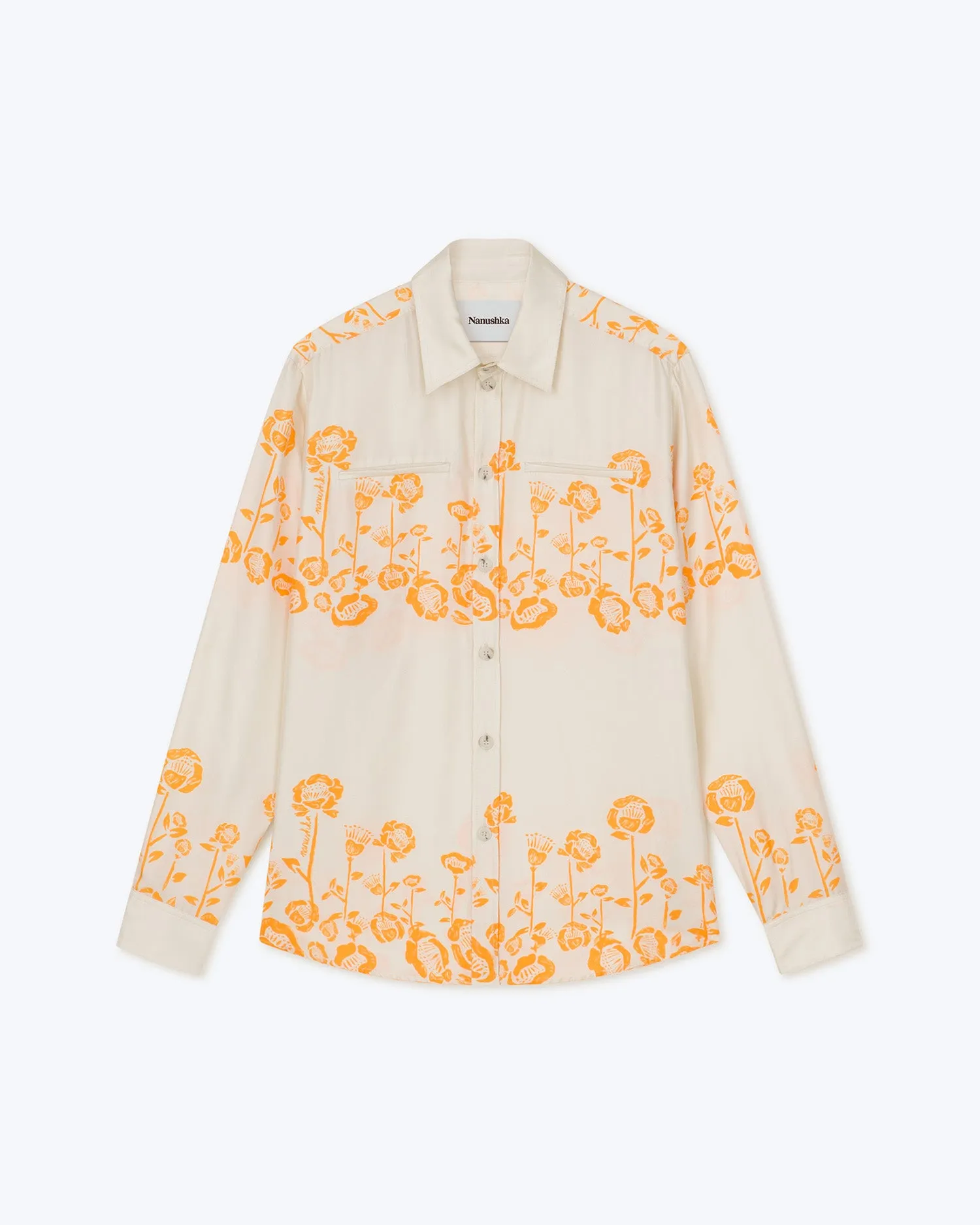 Sabrin - Sale Printed Twill Silk Shirt - Blockwood Floral