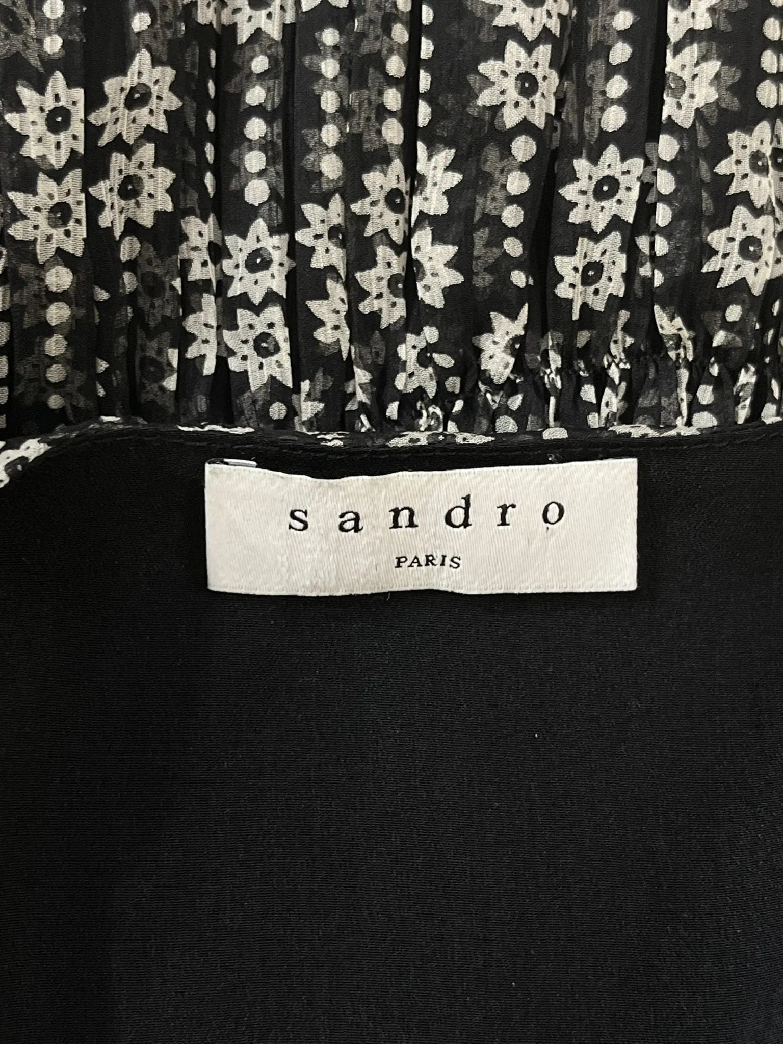 Sandro Printed Silk Voile Dress. Size 36FR