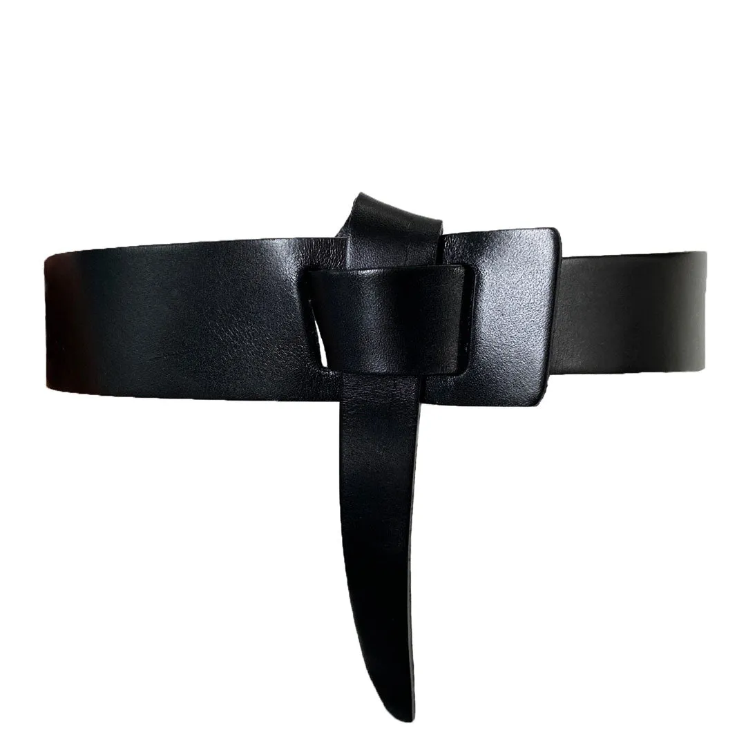 SEAFORTH - Women's Black Genuine Leather Knot Belt