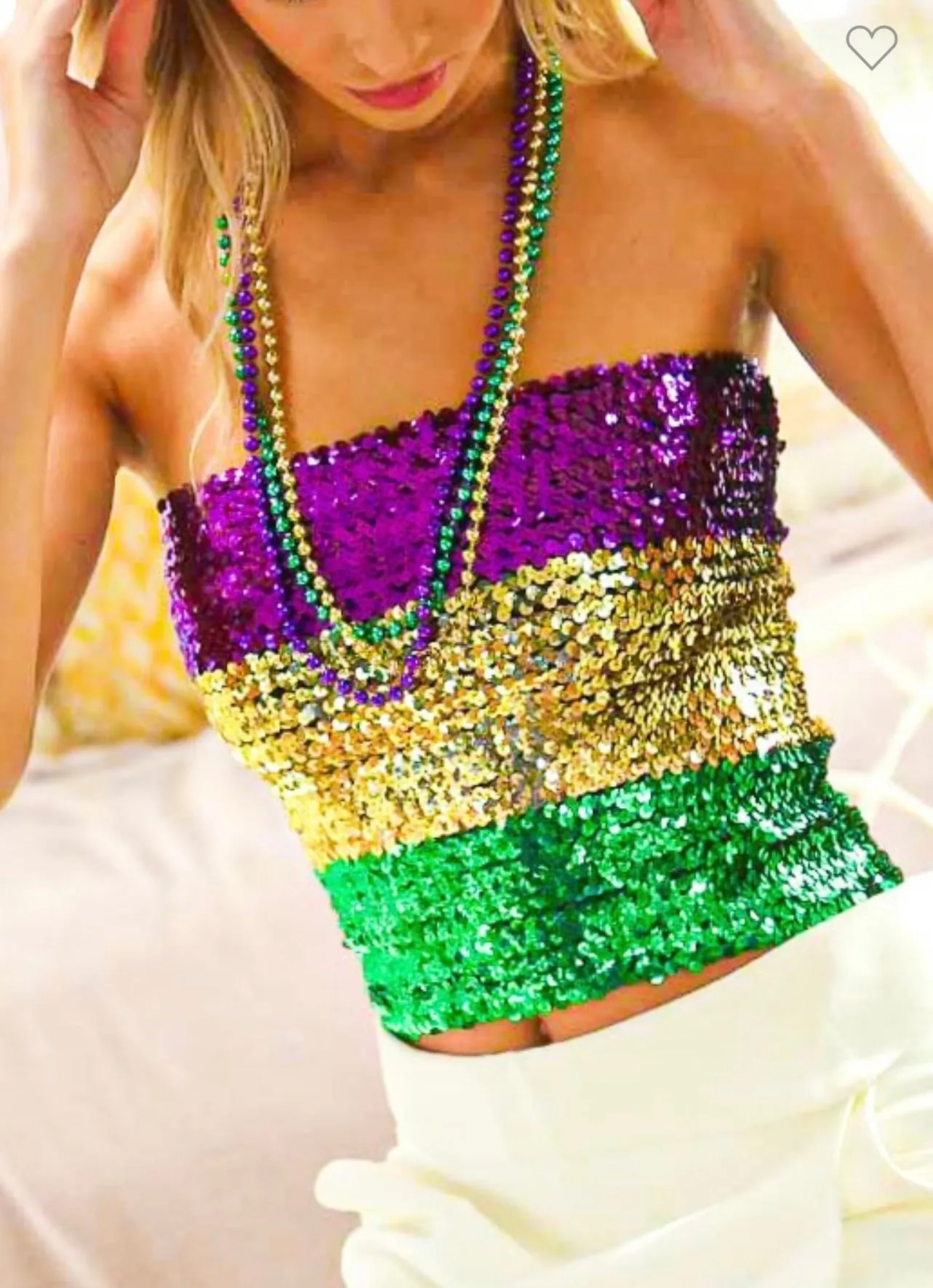 Sequin in the Mardi Gras Tube Top