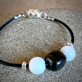 Shungite & White Jade Bracelet, Peace, Purification of the Heart