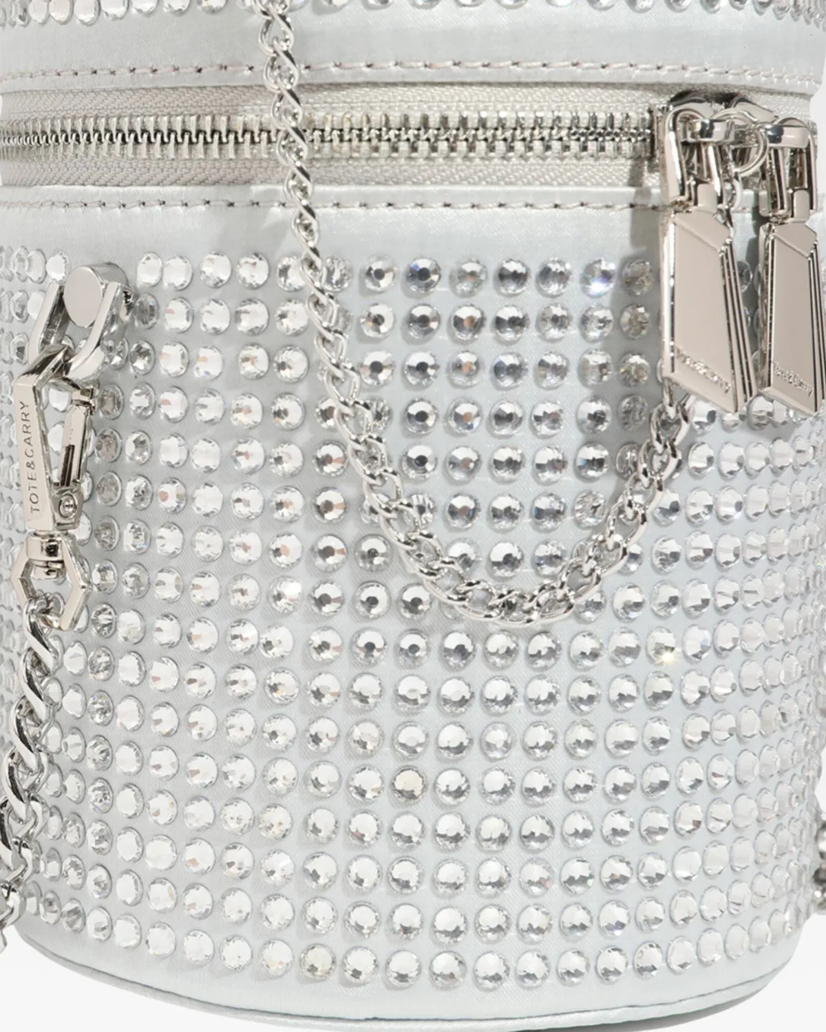 Silver Crystal Mini Barrel Bag