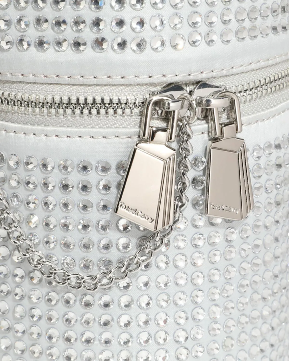 Silver Crystal Mini Barrel Bag