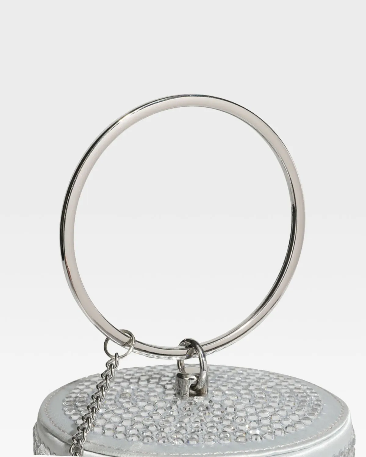 Silver Crystal Mini Barrel Bag