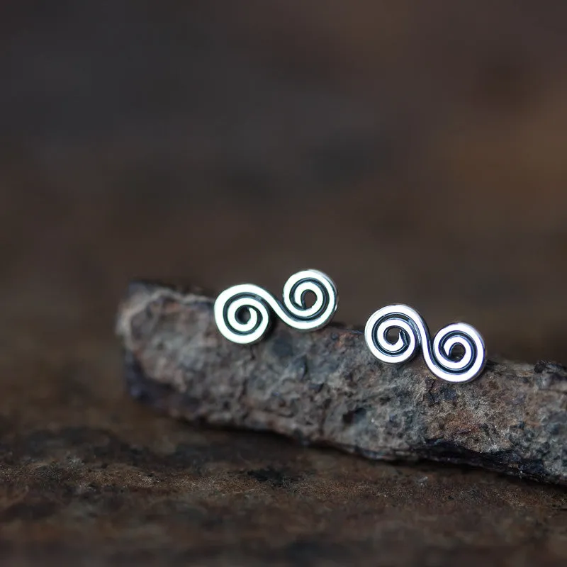 Small Double Spiral Earrings, Celtic spiral