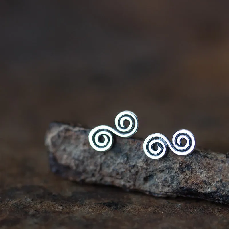 Small Double Spiral Earrings, Celtic spiral