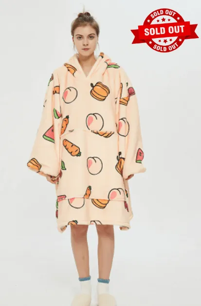 Snuggly™ Oversized I Love Veggies Blanket Hoodie