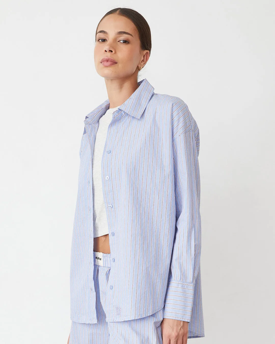 Stripe Poplin Oversized Shirt