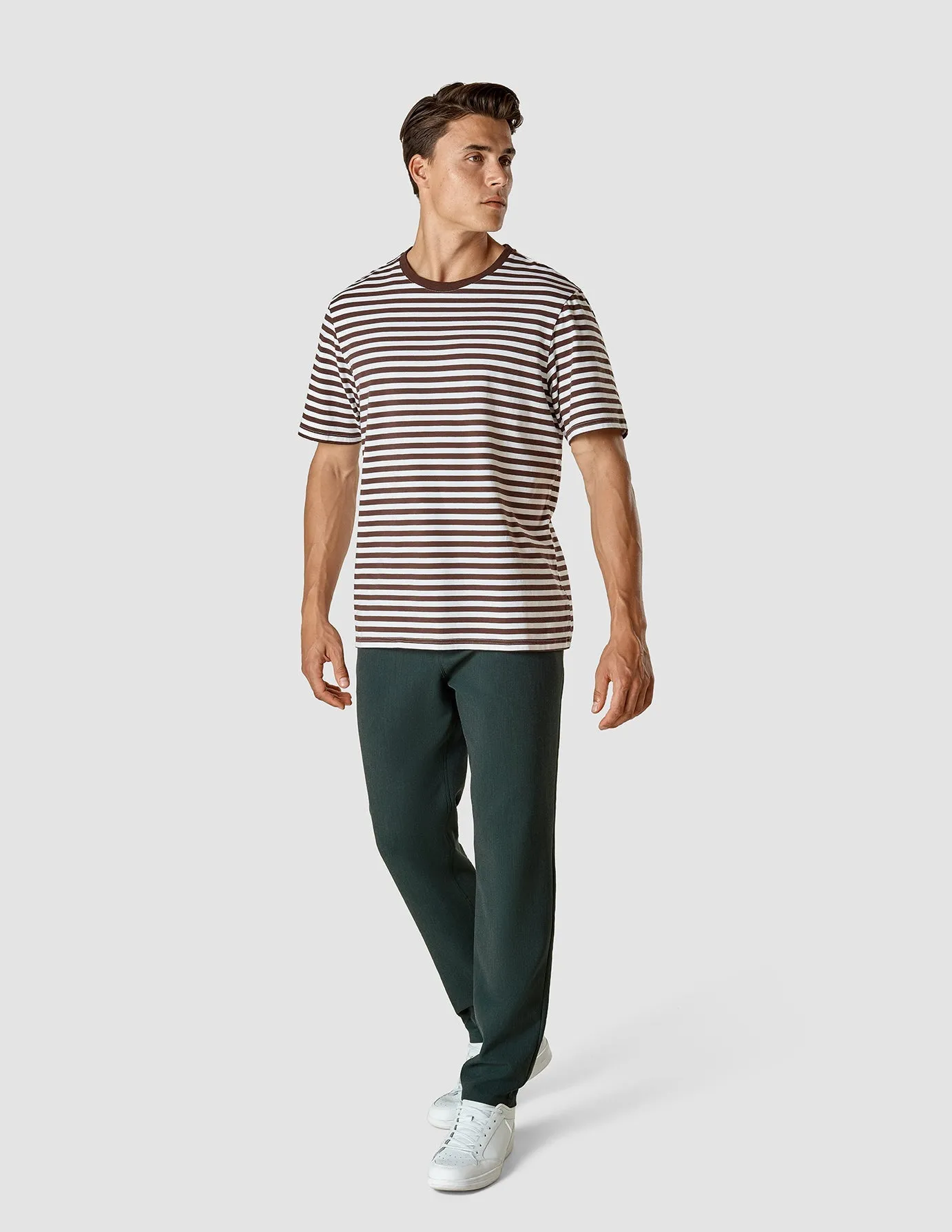 Striped Supima T-shirt Box Fit Espresso