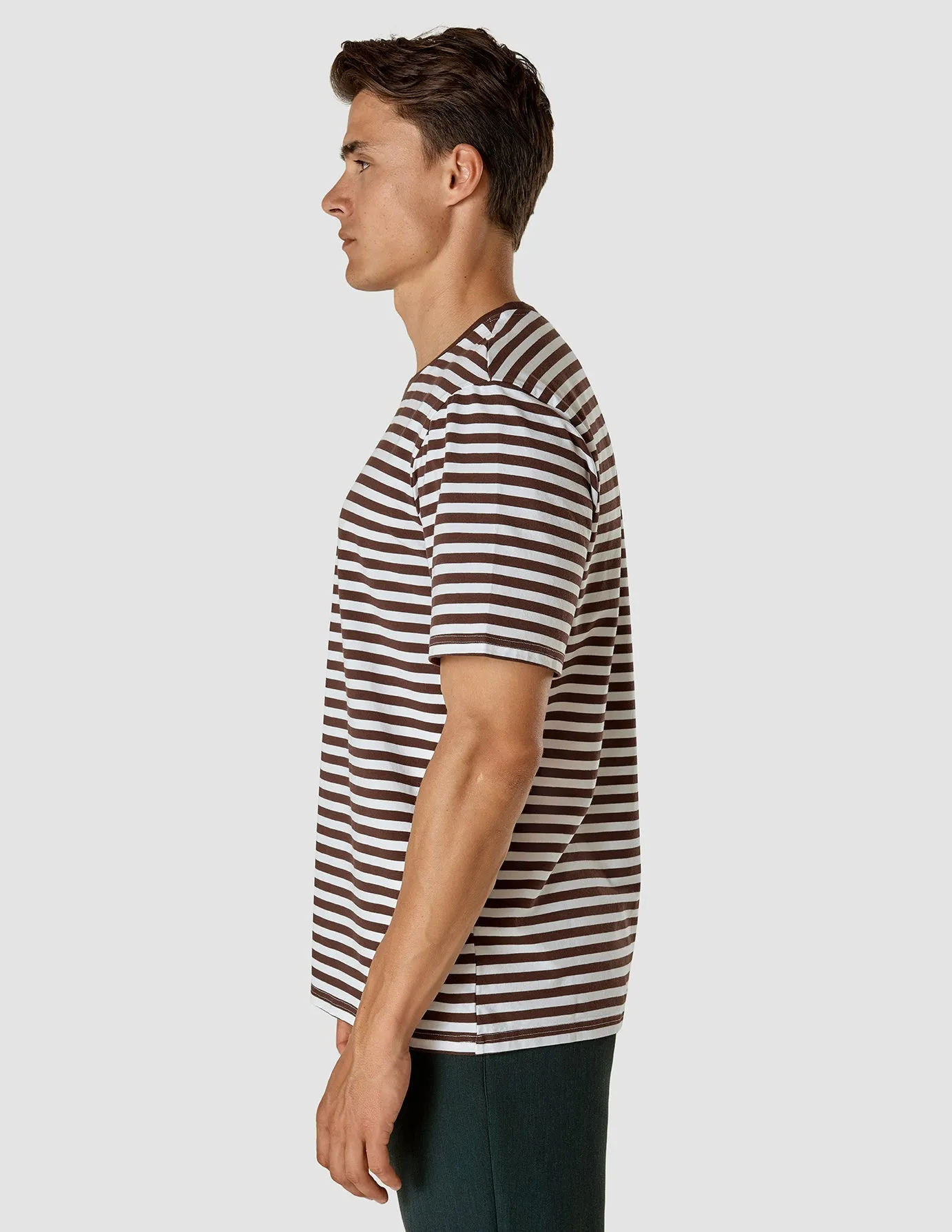 Striped Supima T-shirt Box Fit Espresso