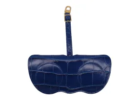 Sunglasses Holder Orinoco 'Croc' Print Calf Leather - Cobalt