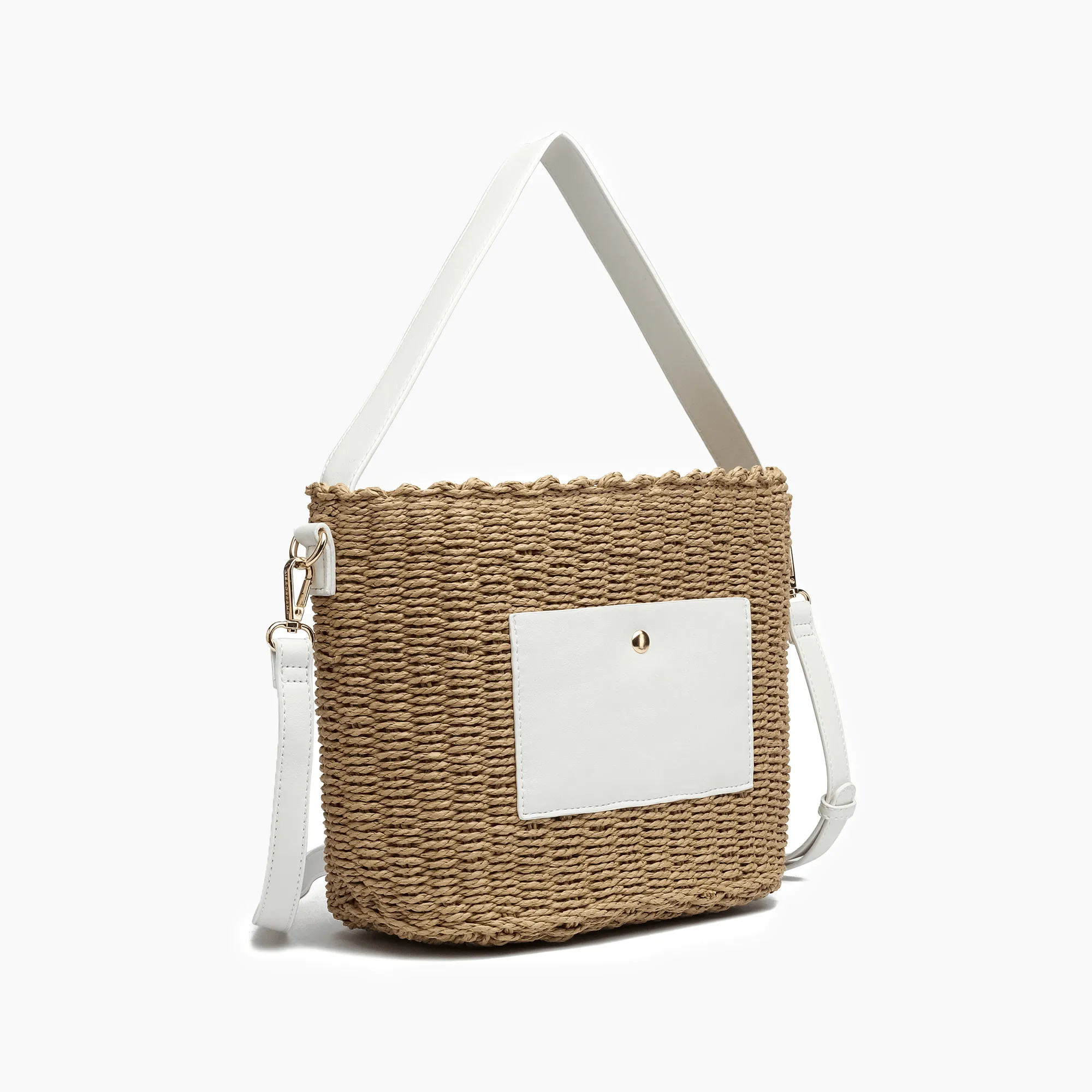 Sunset Straw Bucket Tote Bag