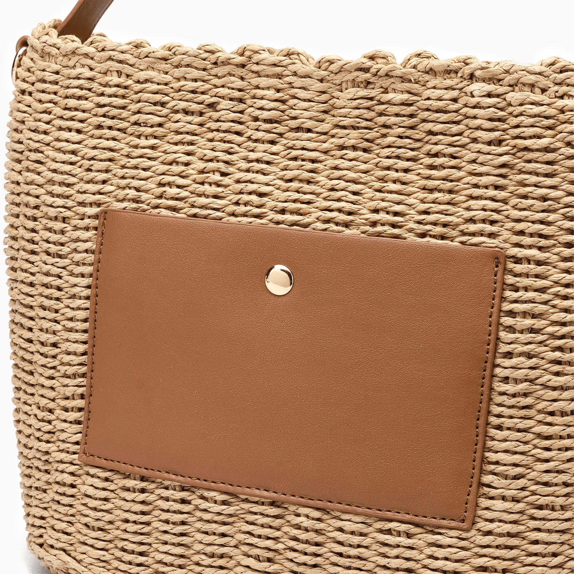 Sunset Straw Bucket Tote Bag