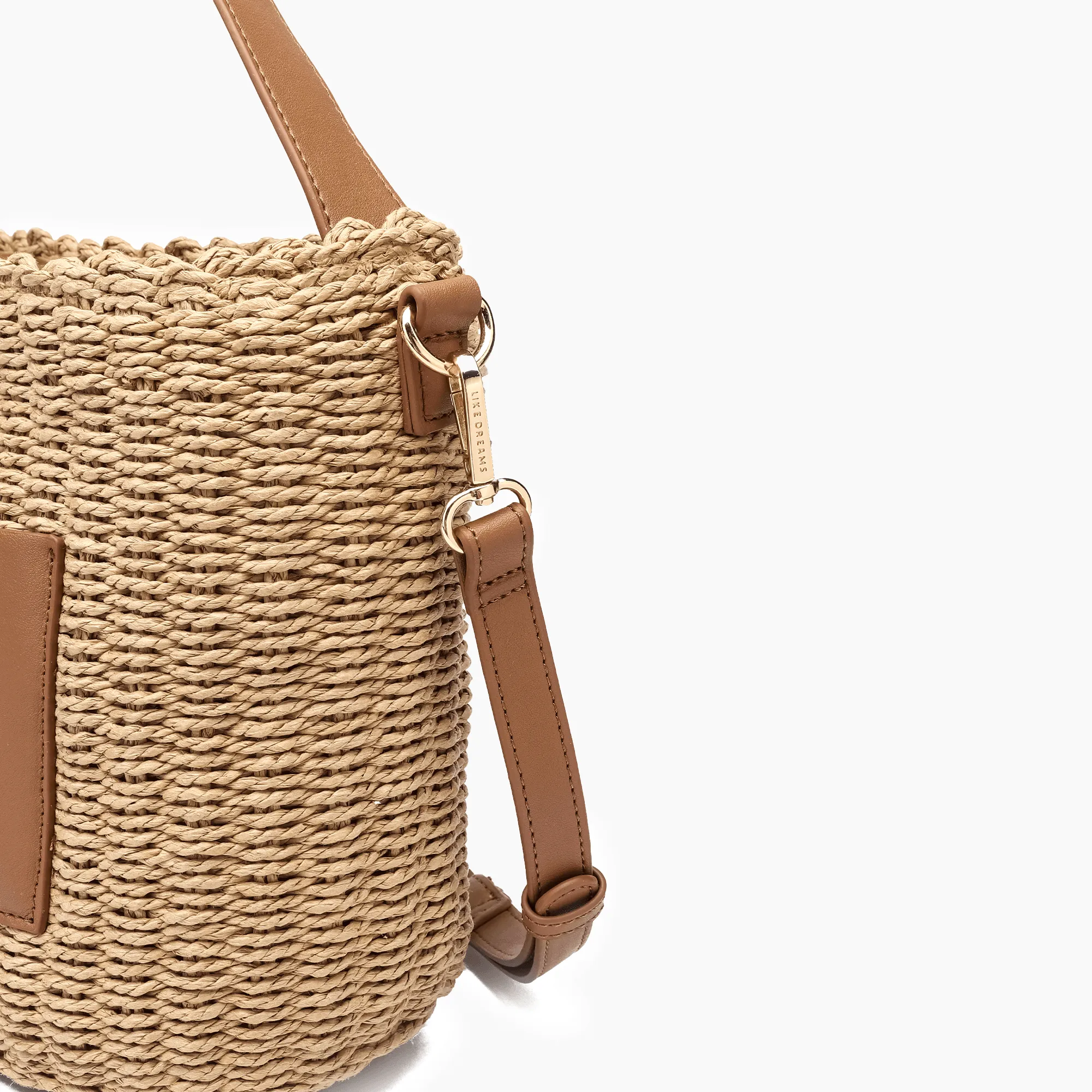 Sunset Straw Bucket Tote Bag