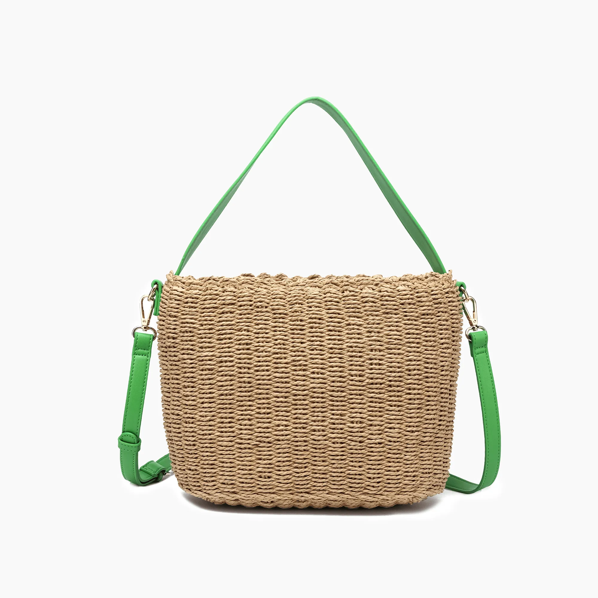 Sunset Straw Bucket Tote Bag