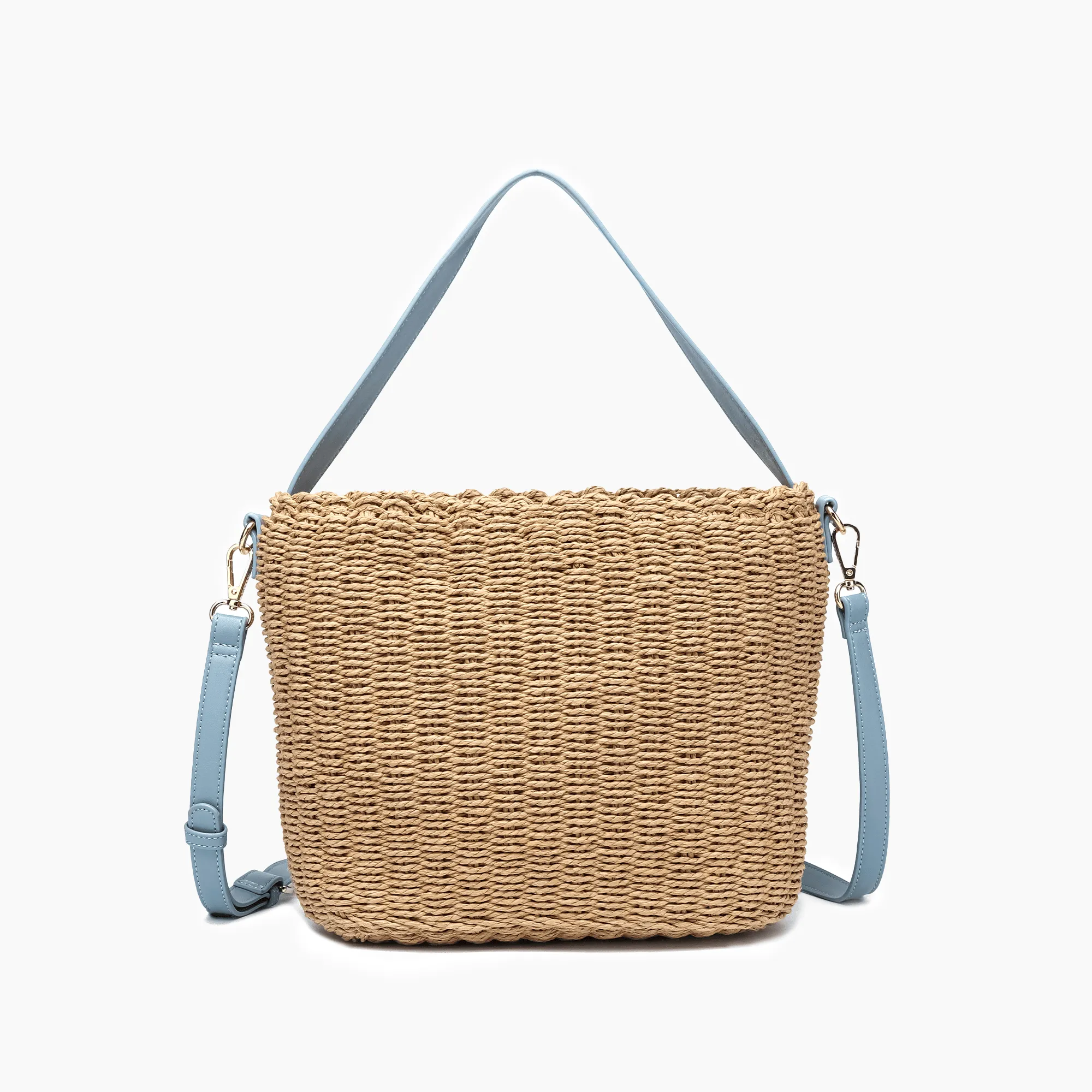 Sunset Straw Bucket Tote Bag