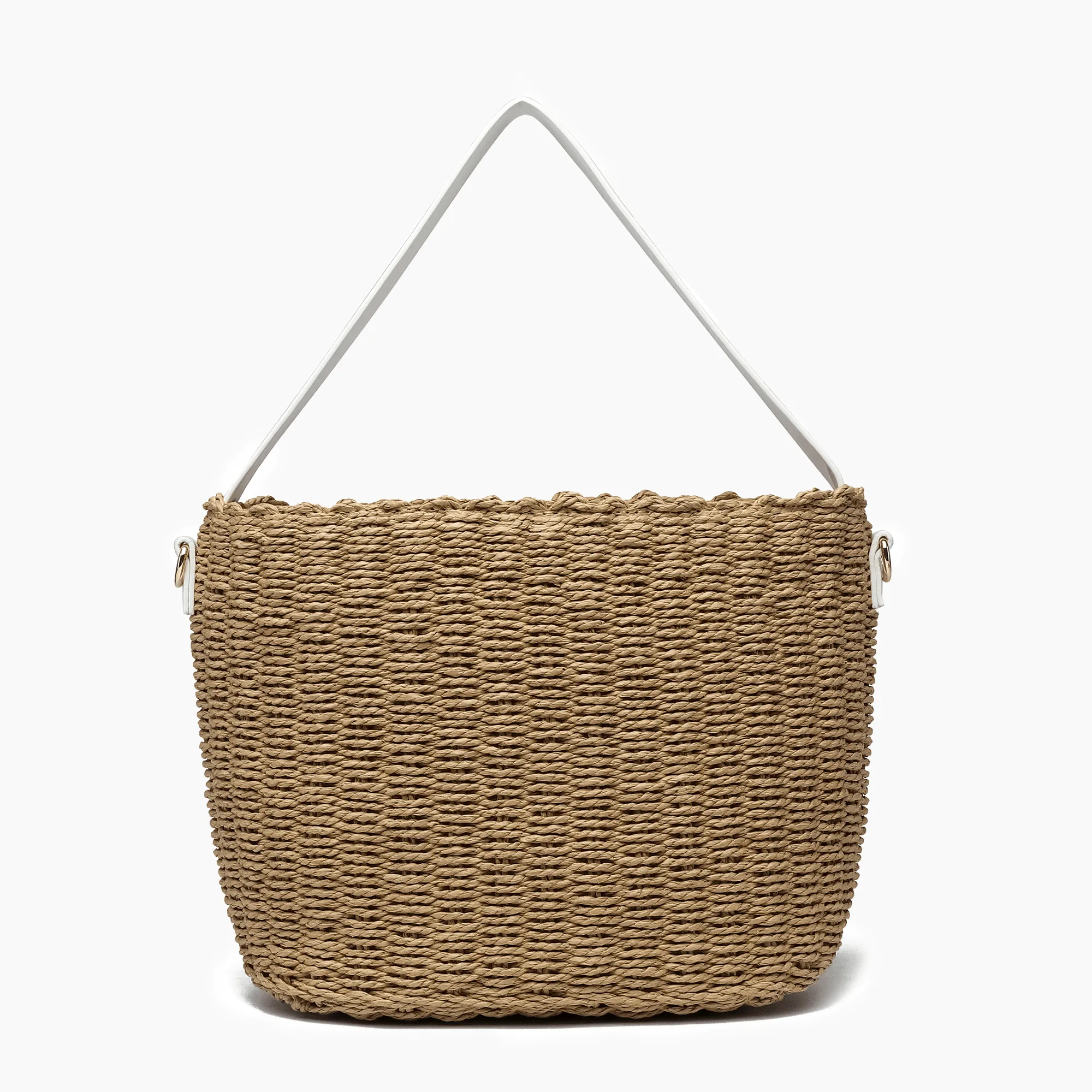 Sunset Straw Bucket Tote Bag