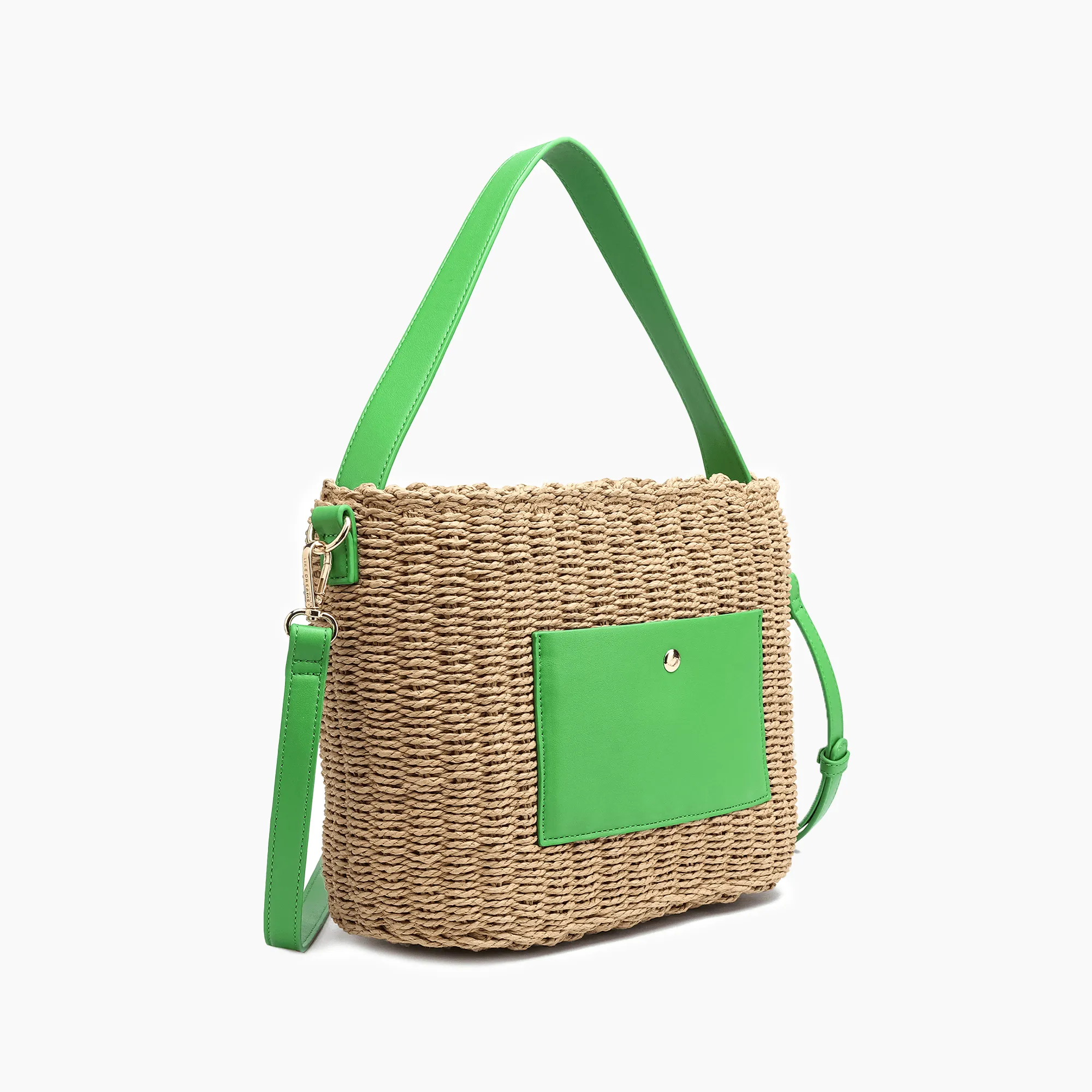 Sunset Straw Bucket Tote Bag