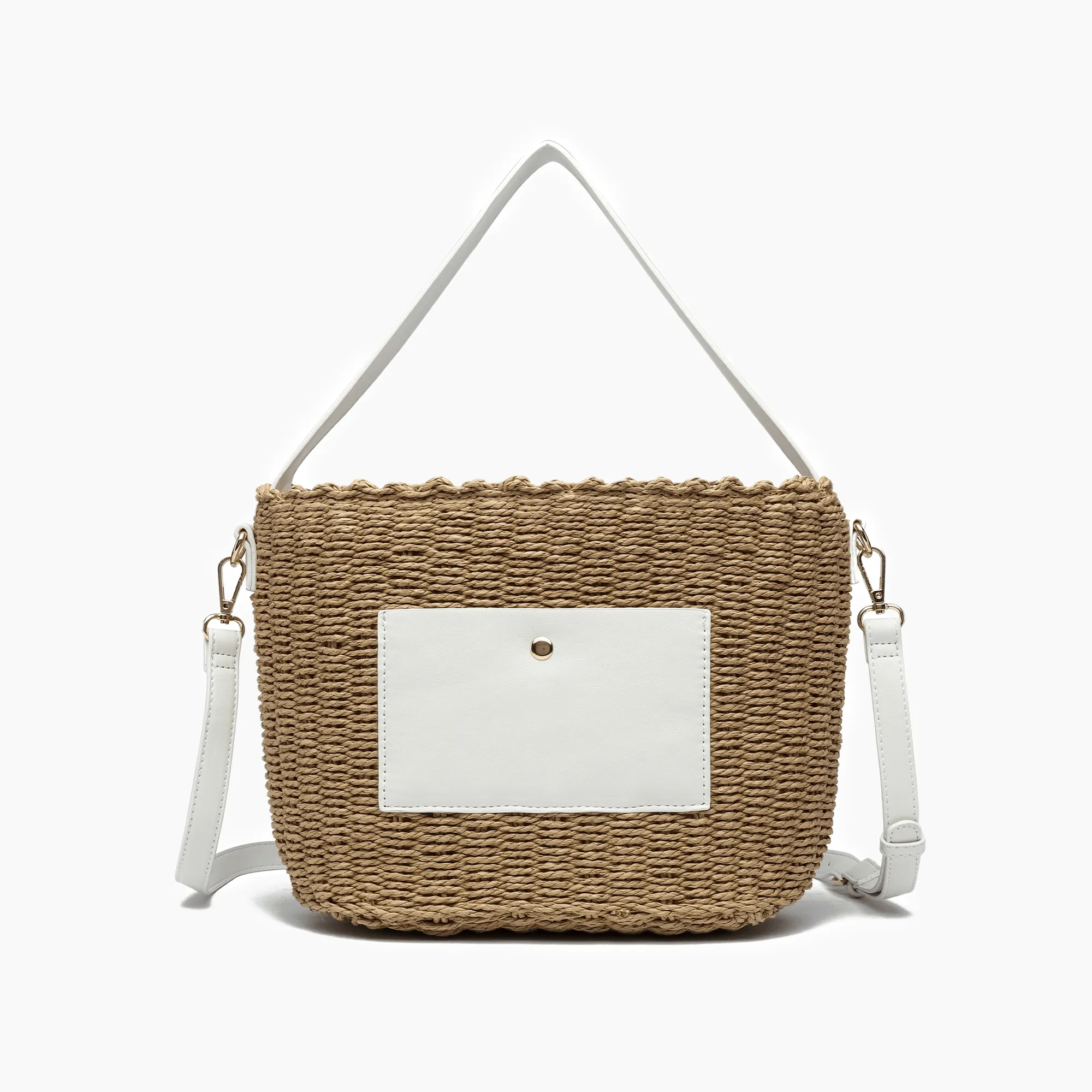 Sunset Straw Bucket Tote Bag