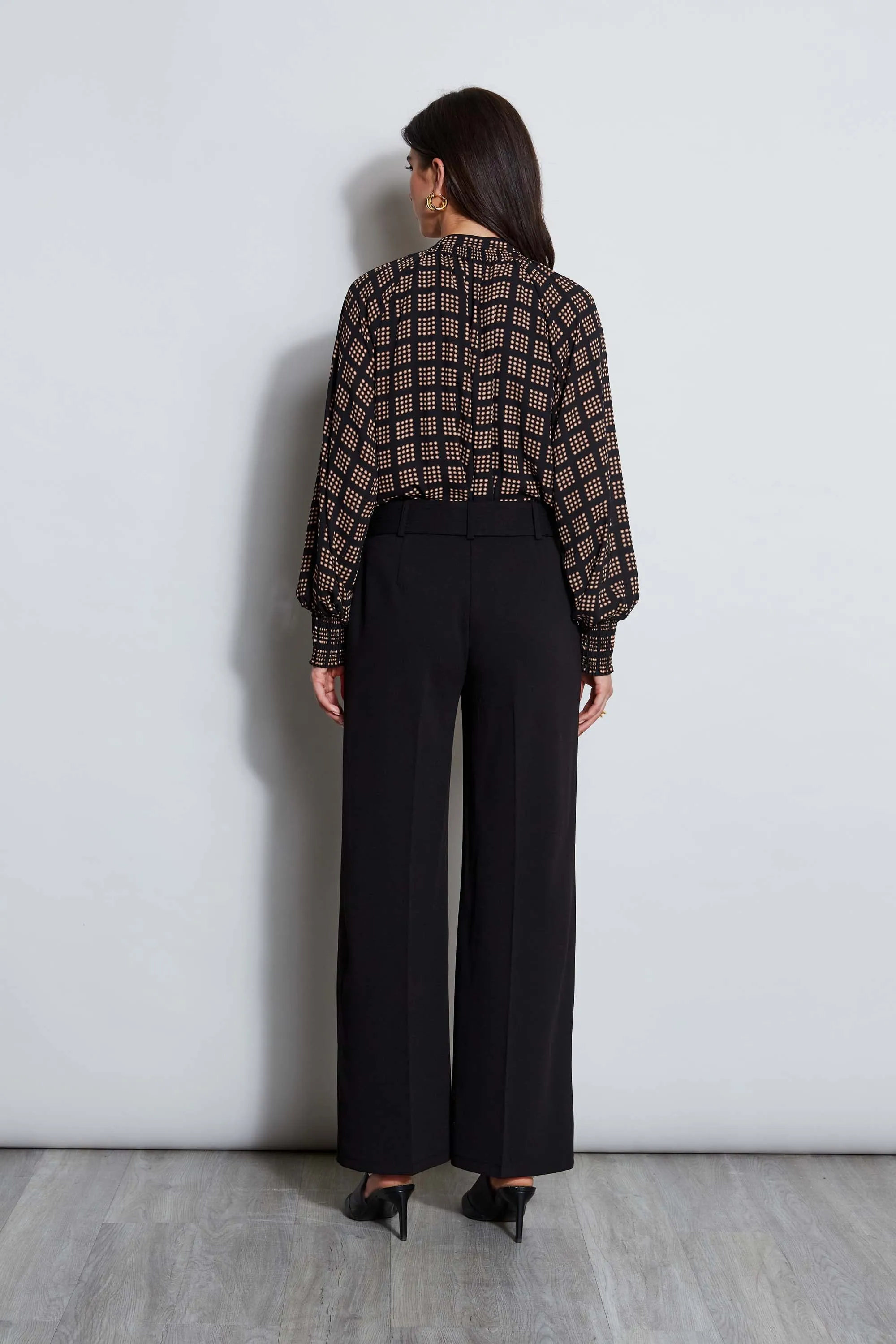 T-Tahari Scuba Crepe Wide Leg Belted Pant