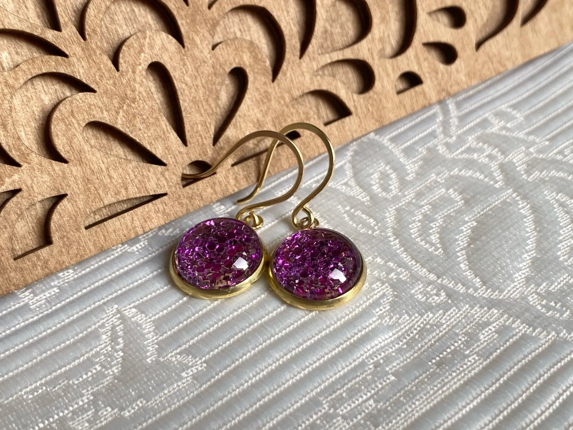 The Bethanine Earrings. Sterling silver or brass hooks. - Glitter4Good