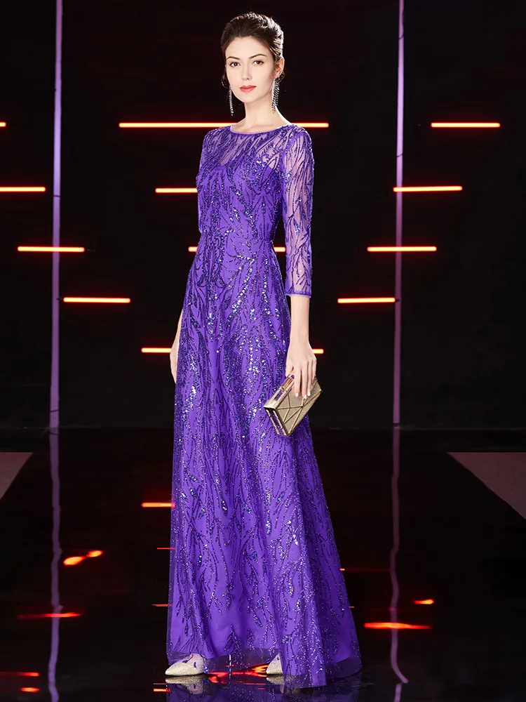 The Bevin Purple Mother-Of-Bride Gown