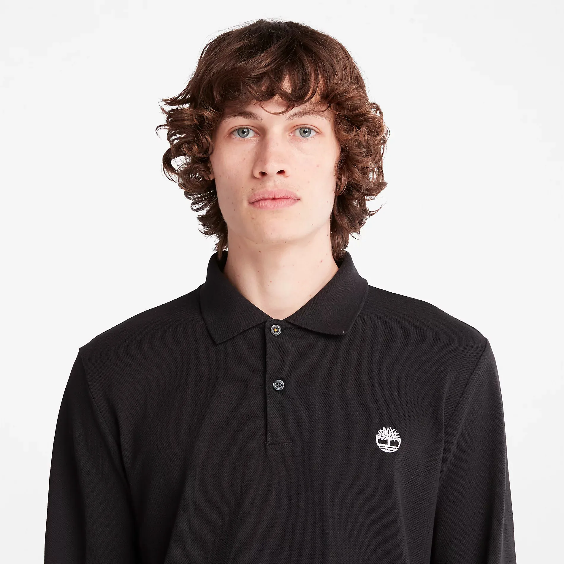 Timberland Mens Millers River Pique Polo T-Shirt - Long Sleeved