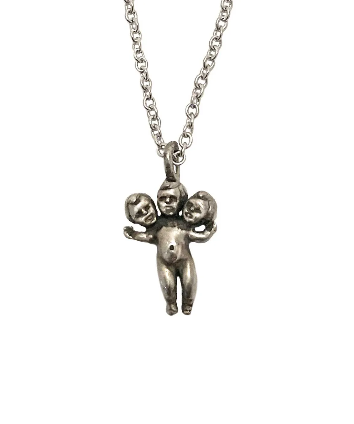 Tiny Three Headed Baby Necklace