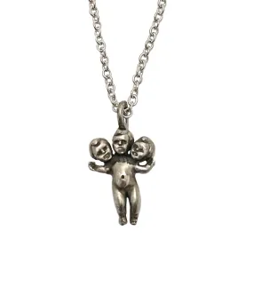 Tiny Three Headed Baby Necklace