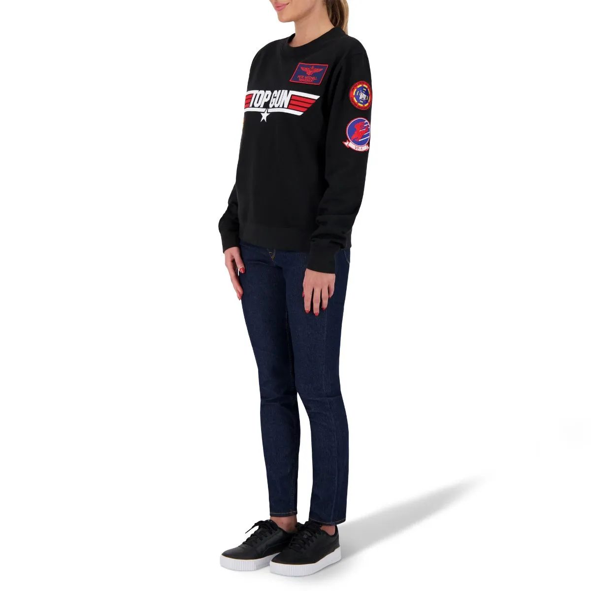 TOP GUN Unisex Logo Sweatshirt - BLACK