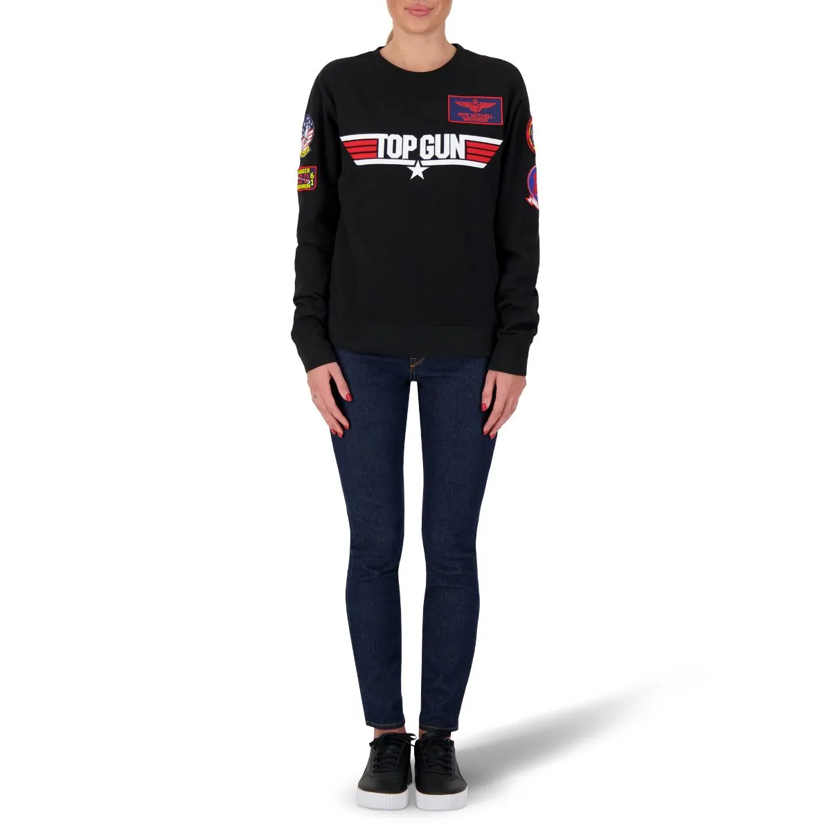 TOP GUN Unisex Logo Sweatshirt - BLACK