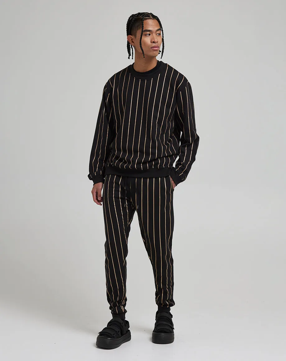 TORRANCE MEN'S STRIPED SWEATSHIRT | BLACK