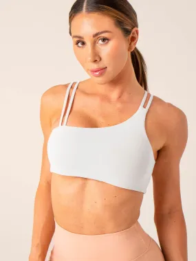 Unstoppable One Shoulder Sports Bra - White