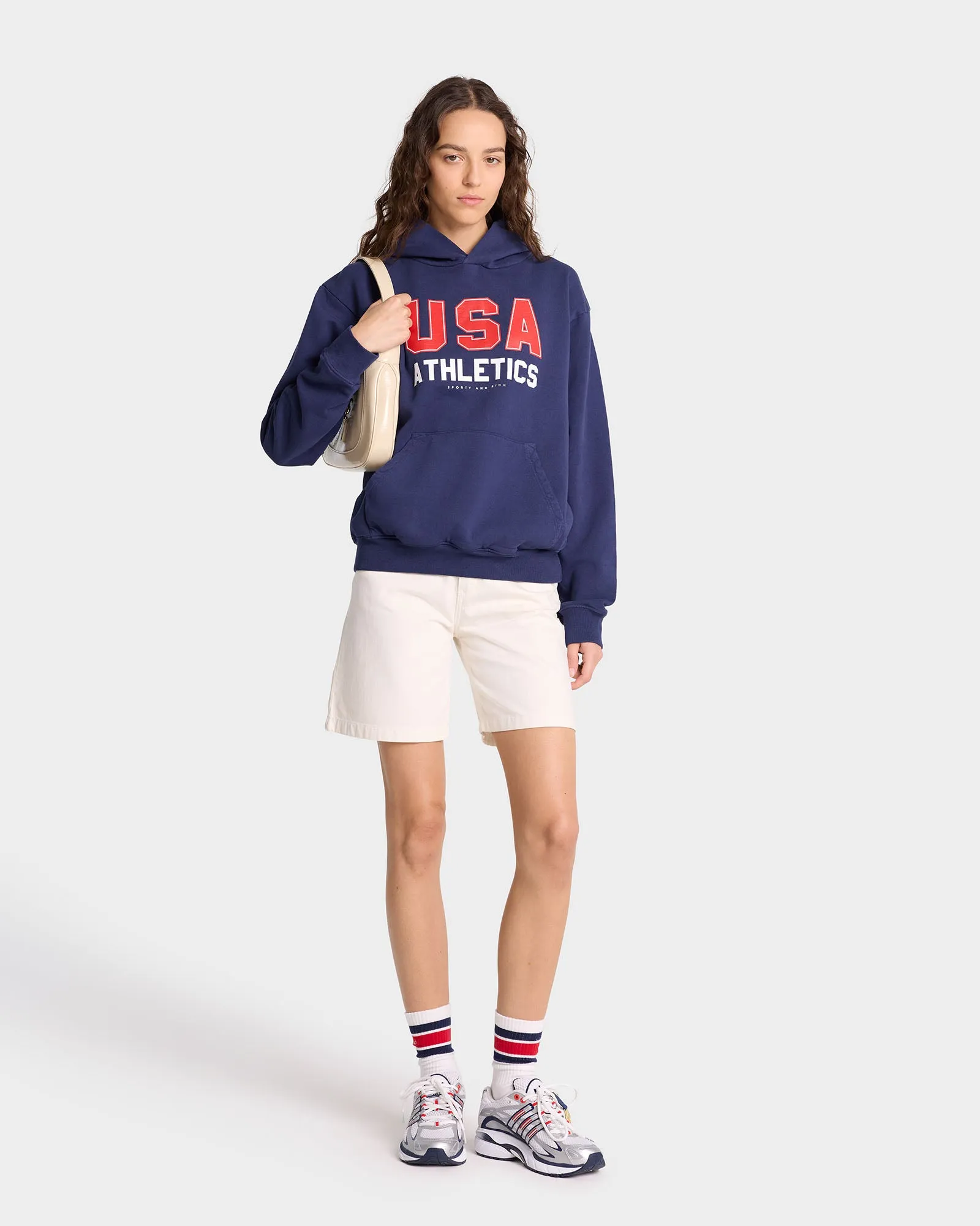 USA Athletics Hoodie - Navy/Sports Red/White