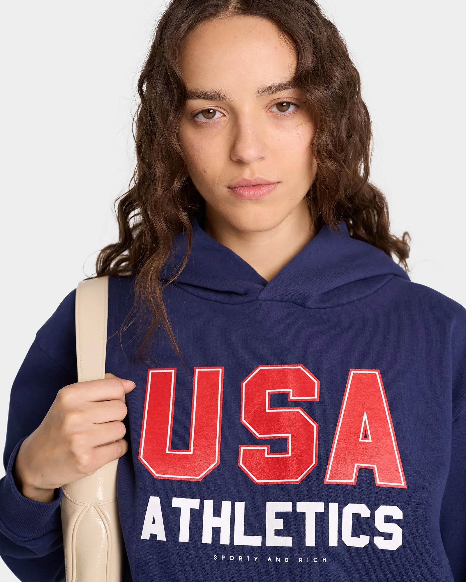 USA Athletics Hoodie - Navy/Sports Red/White