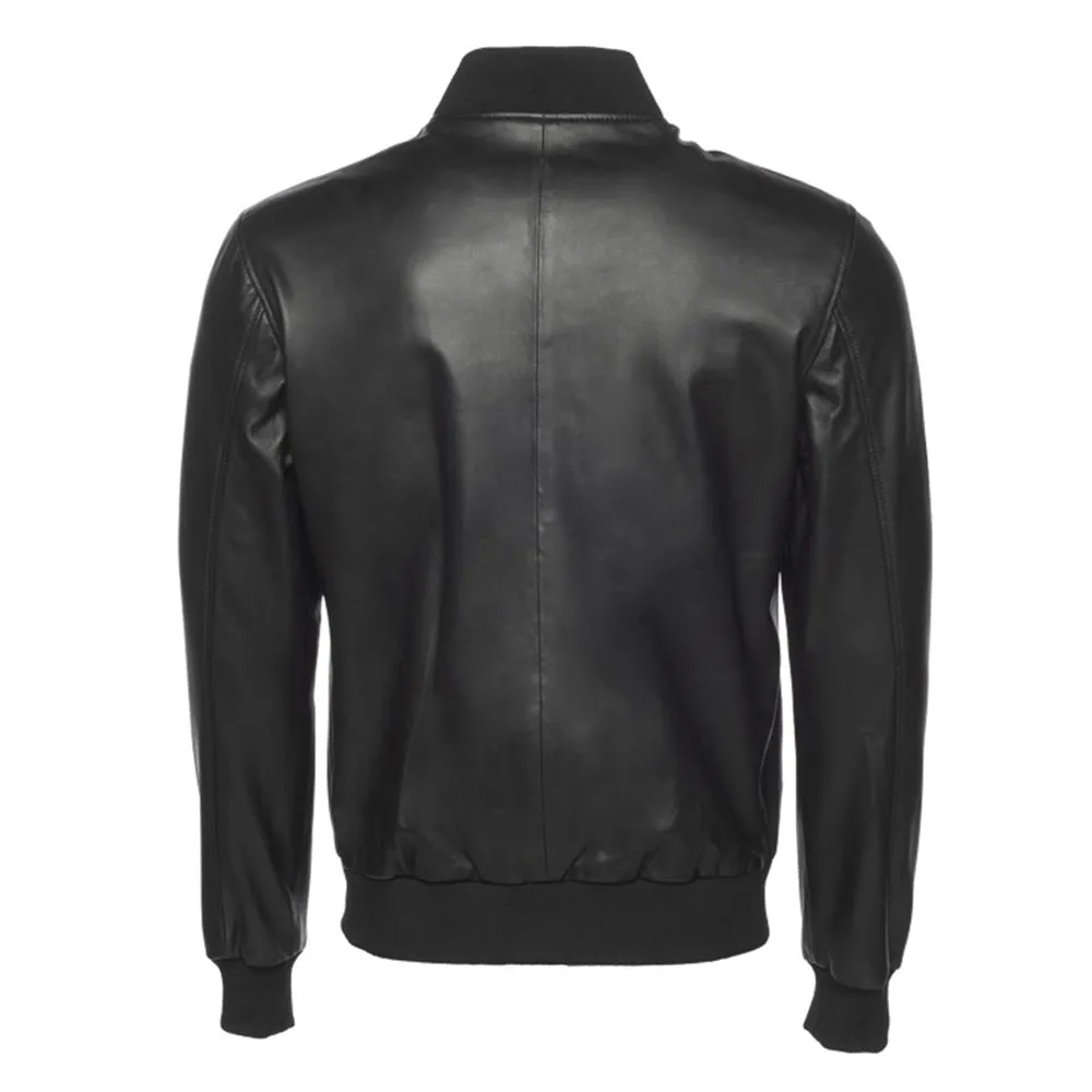 Victor Black Varsity Leather Jacket