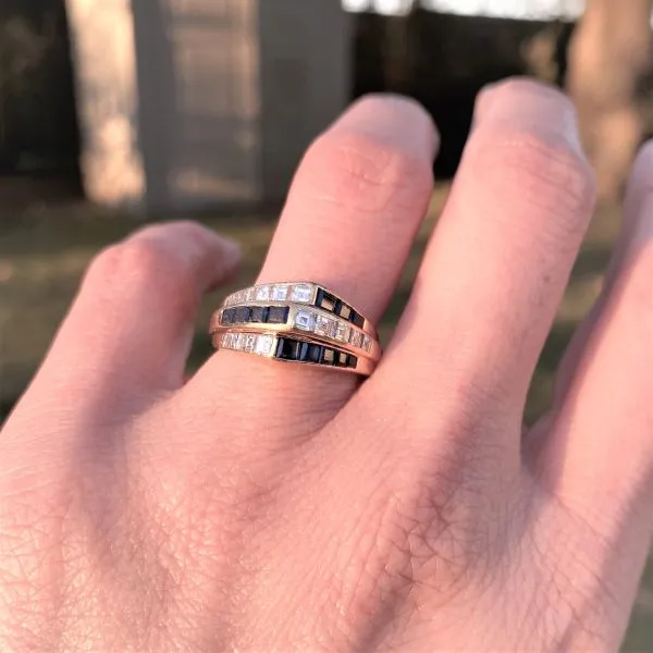 Vintage Sapphire & Diamond Ring Band