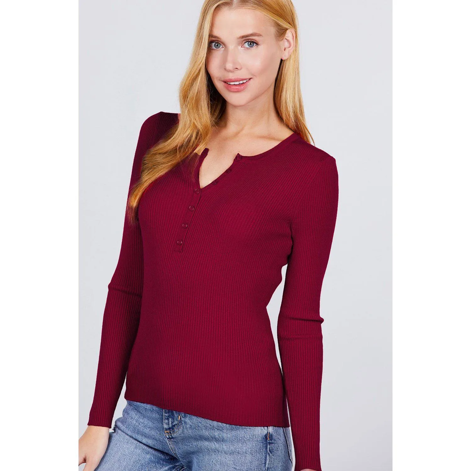 Viscose Henley Sweater