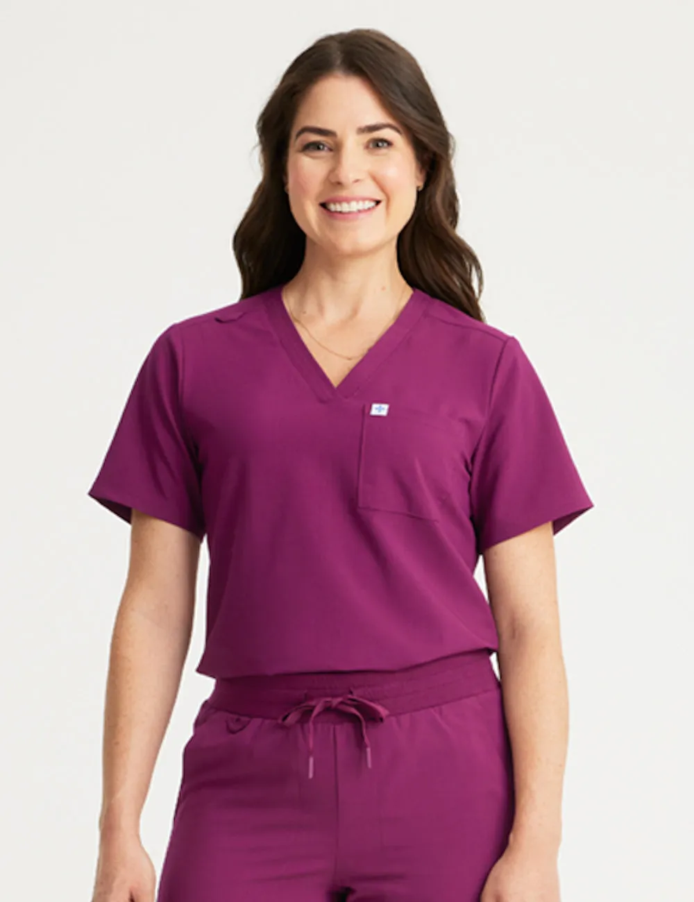 Womens 2-Pocket V-Neck Scrub Top