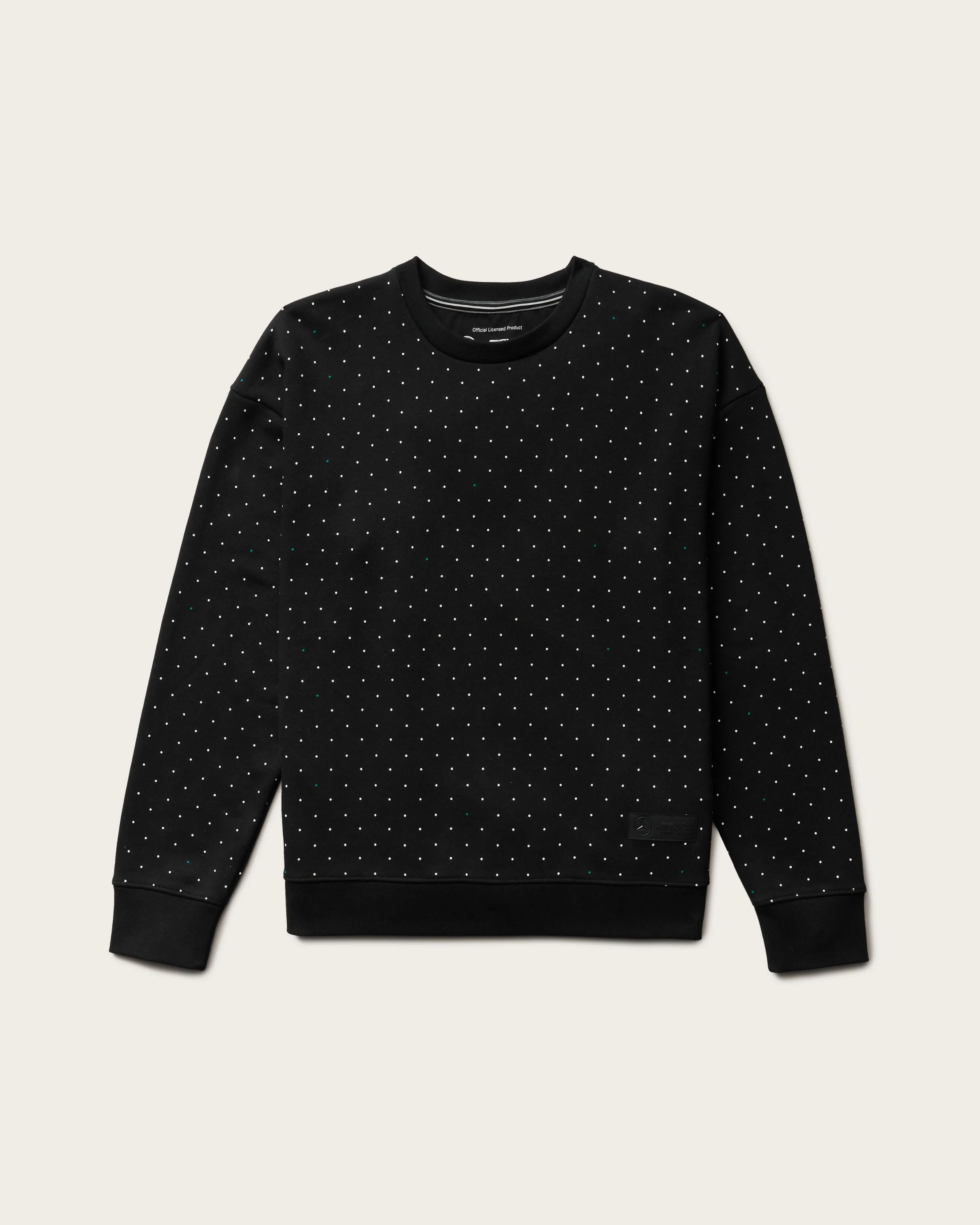 Womens Polka Dot Crew Sweat Black