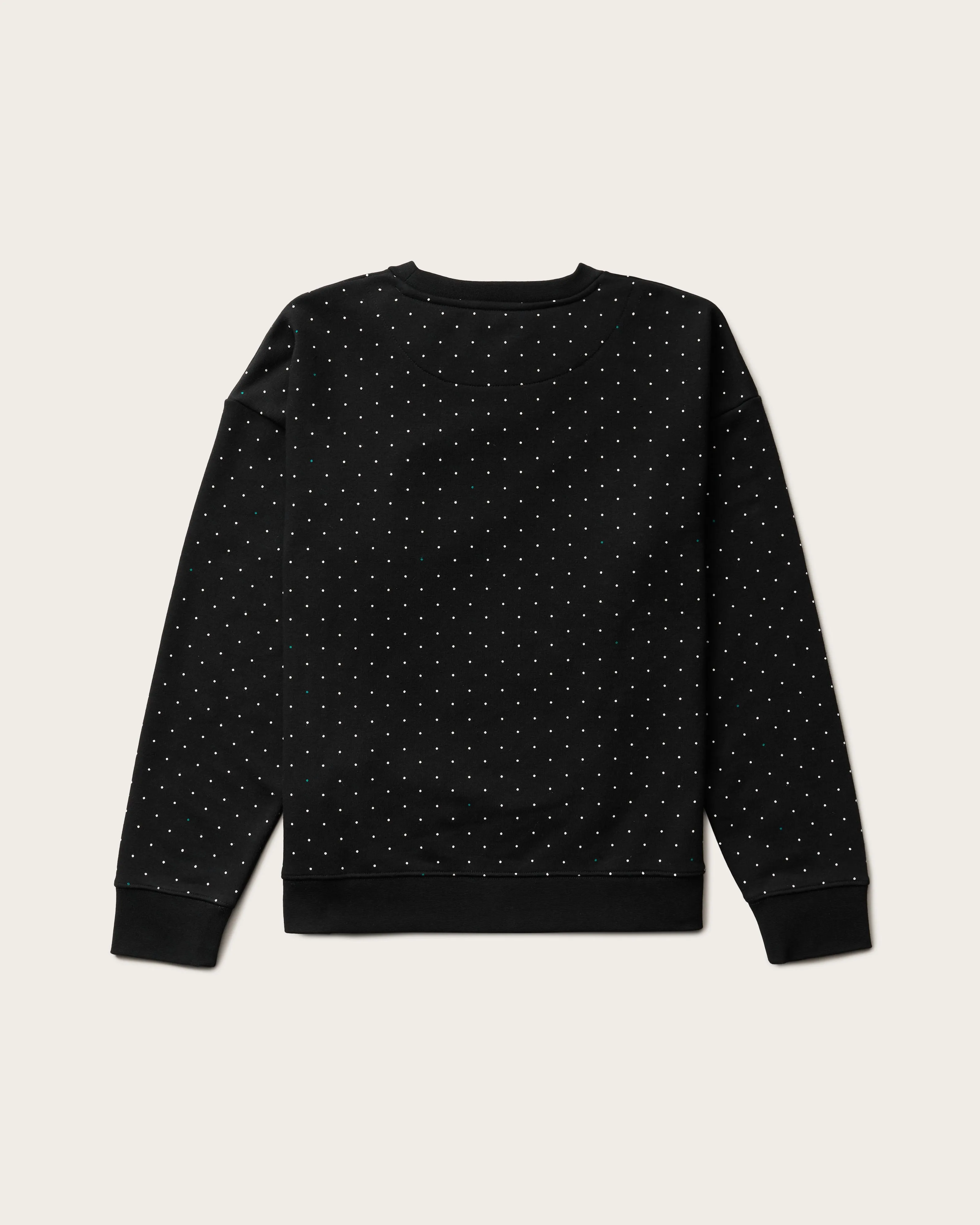 Womens Polka Dot Crew Sweat Black