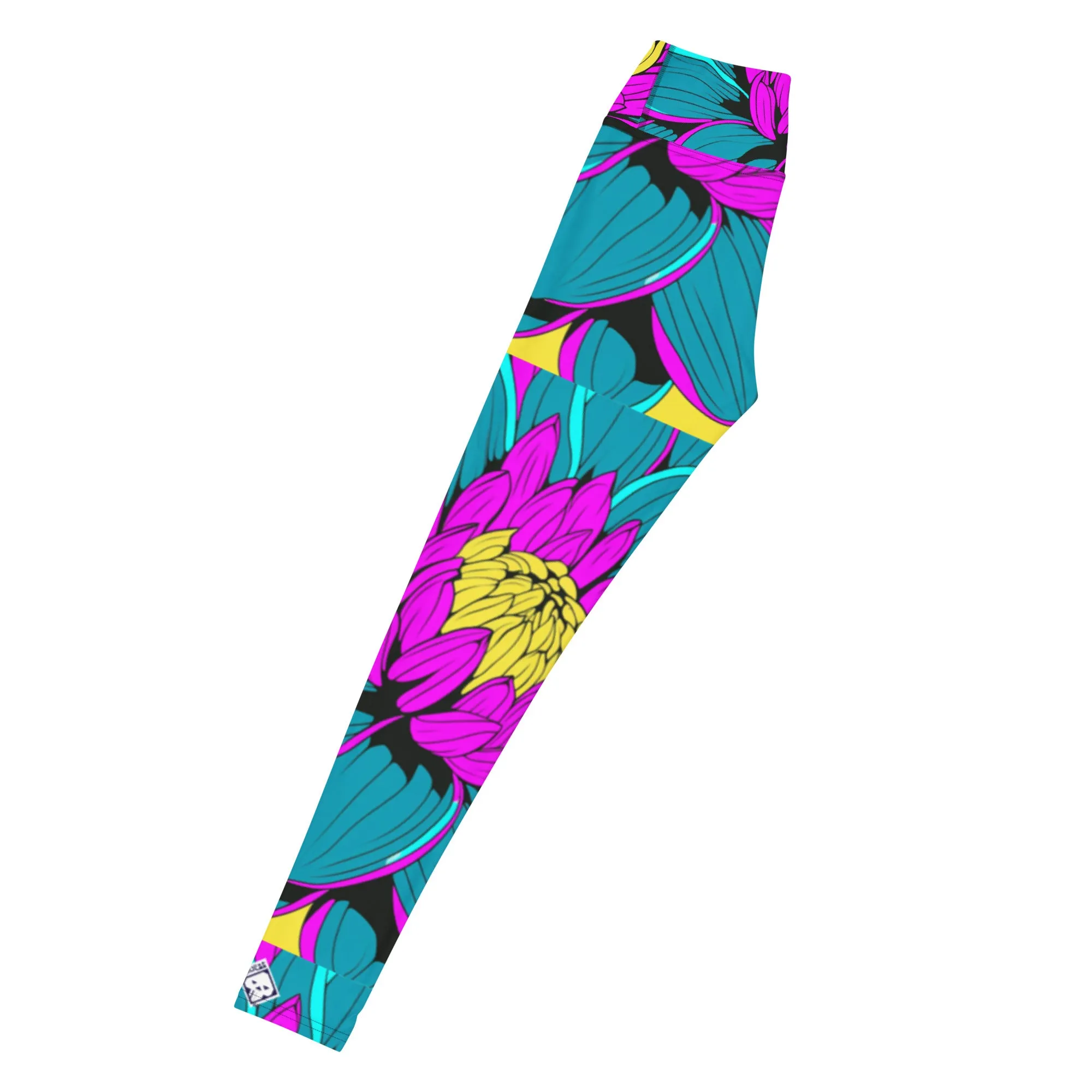 Women's Pop Art Yoga Pants - Roy Lichtenstein Inspired Dahalia Print 001