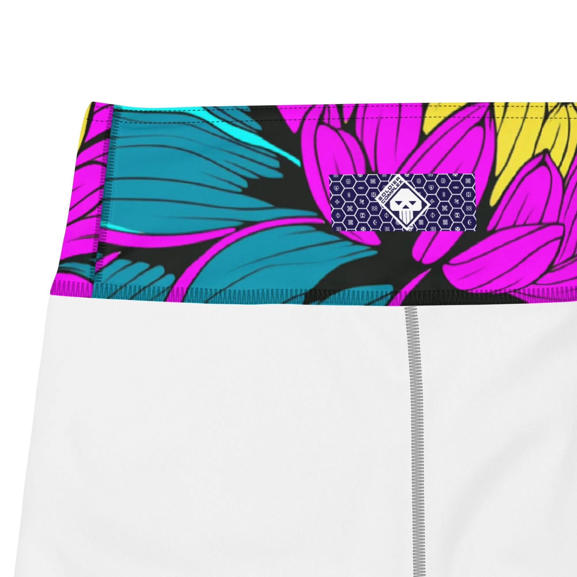 Women's Pop Art Yoga Pants - Roy Lichtenstein Inspired Dahalia Print 001