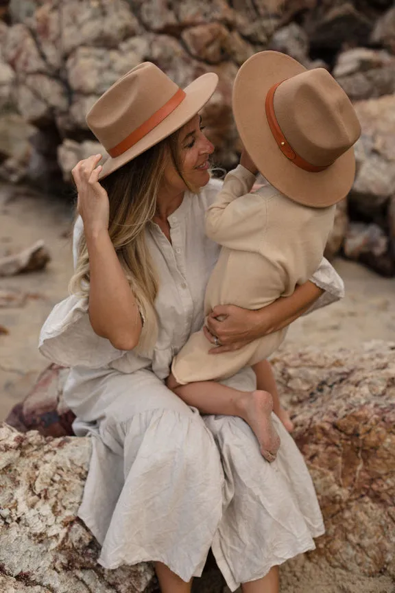 Wool Fedora Hat - Caramel (Kids-Adults)