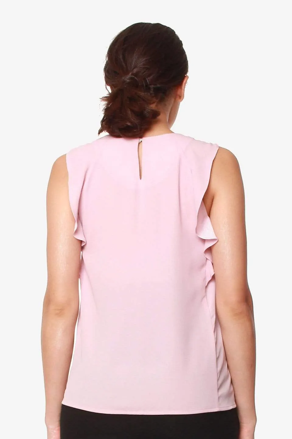 Woven Flutter Sleeve Clarity Nursing Top Dusty Pink